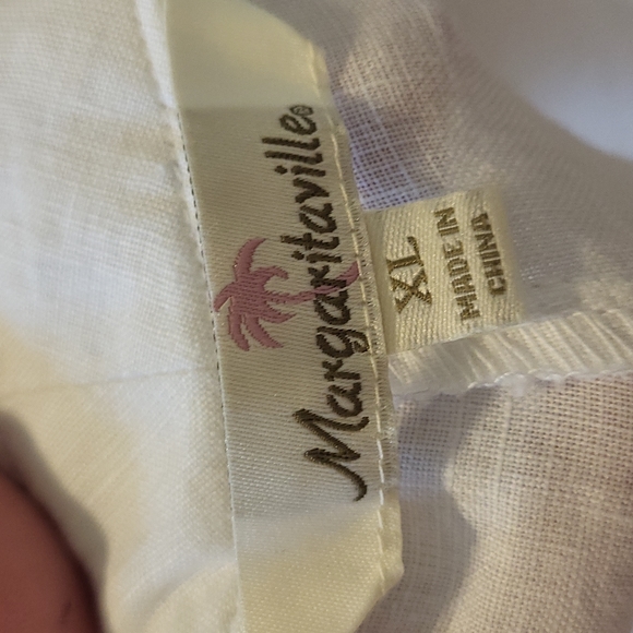 Margaritaville White Wide Leg Washable Linen Pants Drawstring Front Pockets XL - Picture 7 of 12